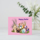 Happy Easter Pub Hund Postkarte (Stehend Vorderseite)