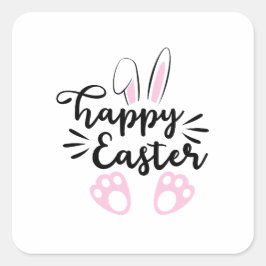 Happy Easter Quadratischer Aufkleber