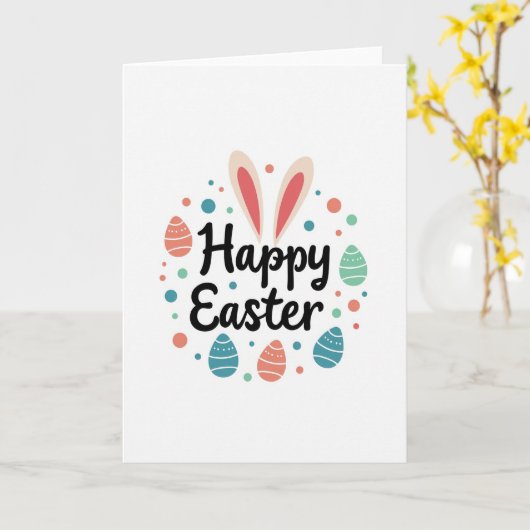 Happy Easter Rabbit Ears Card Karte (Gelbe Blume)