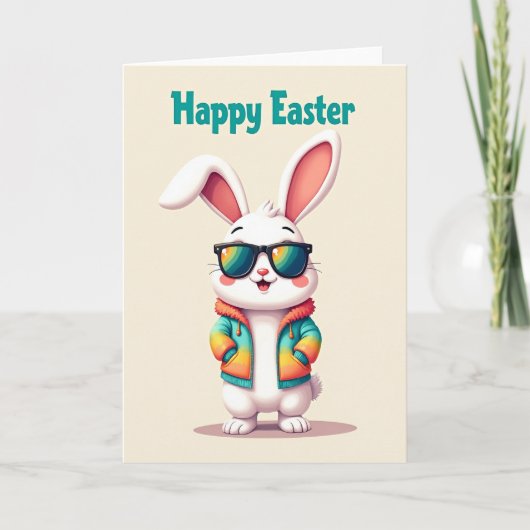 Happy Easter Rabbit Friend Card Karte (Vorderseite)
