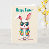 Happy Easter Rabbit Friend Card Karte (Gelbe Blume)