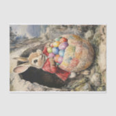 Happy Easter Rabbit mit farbigen Eiern Seidenpapier (Vorderseite)