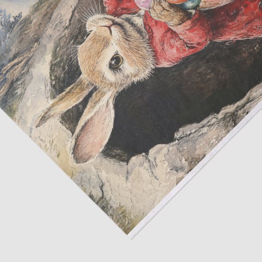 Happy Easter Rabbit mit farbigen Eiern Seidenpapier (Ausschnitt)