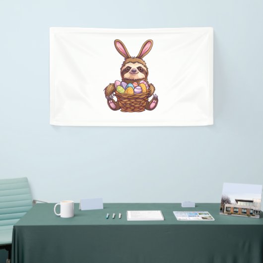 Happy Easter Rabbit Ostereier Basket Sloth Easte Banner (Messeveranstaltung)