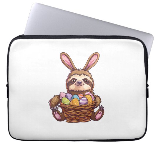 Happy Easter Rabbit Ostereier Basket Sloth Easte Laptopschutzhülle (Vorderseite)