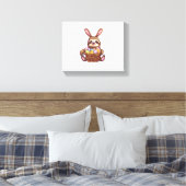 Happy Easter Rabbit Ostereier Basket Sloth Easte Leinwanddruck (Insitu (Schlafzimmer))