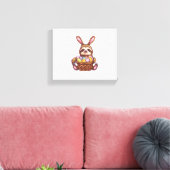 Happy Easter Rabbit Ostereier Basket Sloth Easte Leinwanddruck (Insitu (Wohnzimmer))