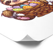 Happy Easter Rabbit Ostereier Basket Sloth Easte Poster (Ecke)