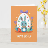 Happy Easter Rabbit Scene Card Karte (Gelbe Blume)