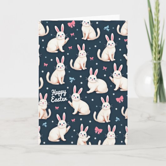 Happy Easter Rabbits Pattern Card Karte (Vorderseite)
