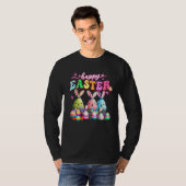 Happy Easter Rabit Eggs Retro Groovy Bunny Easter T-Shirt (Vorne ganz)