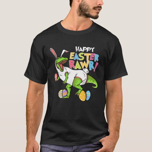 Happy Easter Rawr  Bunny Egg Hunter Hunting Season T-Shirt (Vorderseite)