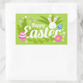 Happy Easter rechteckige Aufkleber (Tasche)