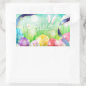 Happy Easter rechteckige Aufkleber (Tasche)