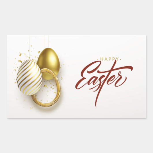 Happy Easter rechteckige Aufkleber (Vorderseite)