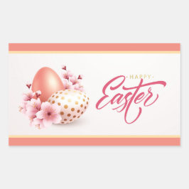 Happy Easter rechteckige Aufkleber