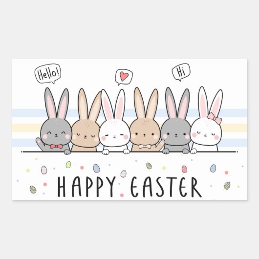 Happy Easter rechteckige Aufkleber (Vorderseite)