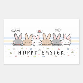 Happy Easter rechteckige Aufkleber
