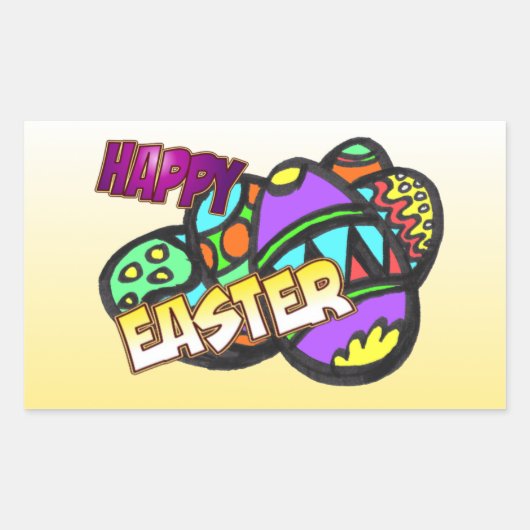 Happy Easter Rectangle Stickers (Vorderseite)