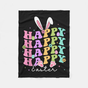Happy Easter Redewendungen Ei Groovy Bunny Rabbit  Fleecedecke