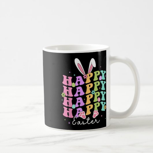 Happy Easter Redewendungen Ei Groovy Bunny Rabbit  Kaffeetasse (Rechts)