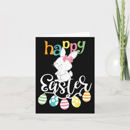 Happy Easter Redewendungen Ei Groovy Bunny Rabbit Karte (Vorderseite)