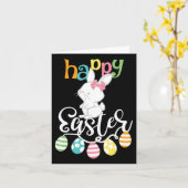 Happy Easter Redewendungen Ei Groovy Bunny Rabbit Karte (Gelbe Blume)