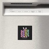 Happy Easter Redewendungen Ei Groovy Bunny Rabbit  Magnet (In Situ (Geschirrspüler))