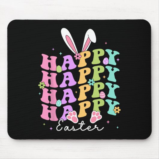 Happy Easter Redewendungen Ei Groovy Bunny Rabbit  Mousepad (Vorne)