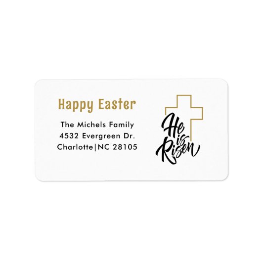 Happy Easter Religious Return Address Label Adressaufkleber (Vorne)