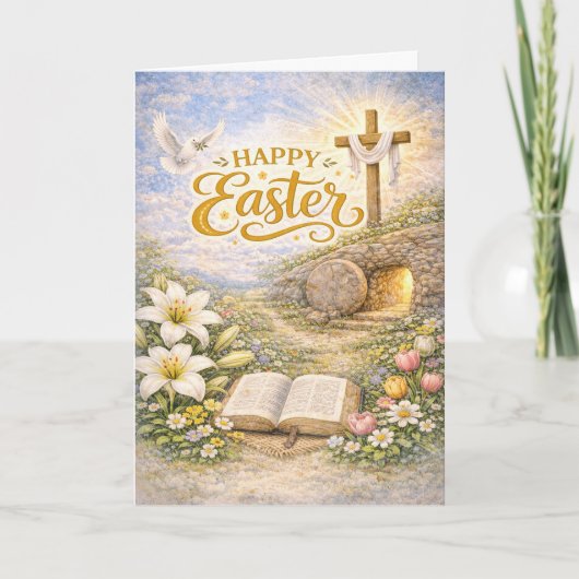 Happy Easter Resurrection Promise Feiertagskarte (Vorderseite)