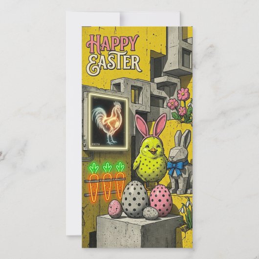 Happy Easter Retro Card Feiertagskarte (Vorderseite)