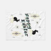 Happy Easter Retro Mitte Jahrhundert Moderner Stil Fleecedecke (Vorderseite (Horizontal))
