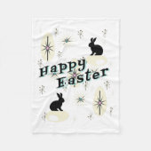Happy Easter Retro Mitte Jahrhundert Moderner Stil Fleecedecke (Vorderseite)