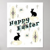 Happy Easter Retro Mitte Jahrhundert Moderner Stil Poster (Vorne)