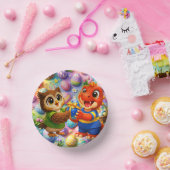 Happy Easter round kids holiday paper bowls produc Pappteller (Party)