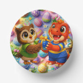 Happy Easter round kids holiday paper bowls produc Pappteller (Vorderseite)