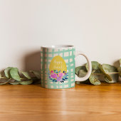 Happy Easter rustikale kariert blumenorange Tasse