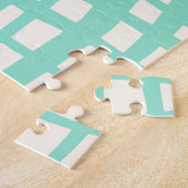 Happy Easter rustikale karierte Blumenorange Ei Puzzle (Seite)