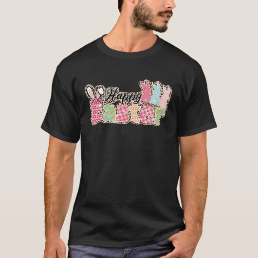 Happy Easter Sayings Egg Bunny T-Shirt (Vorderseite)