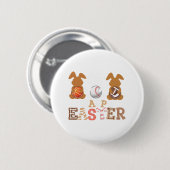 Happy Easter Sell Footll Sketch Bunny Rabbit Boys Button (Vorne & Hinten)