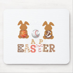 Happy Easter Sell Footll Sketch Bunny Rabbit Boys Mousepad