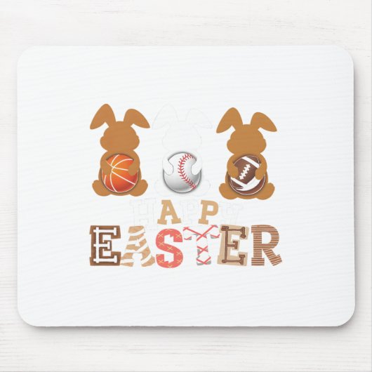 Happy Easter Sell Footll Sketch Bunny Rabbit Boys Mousepad (Vorne)