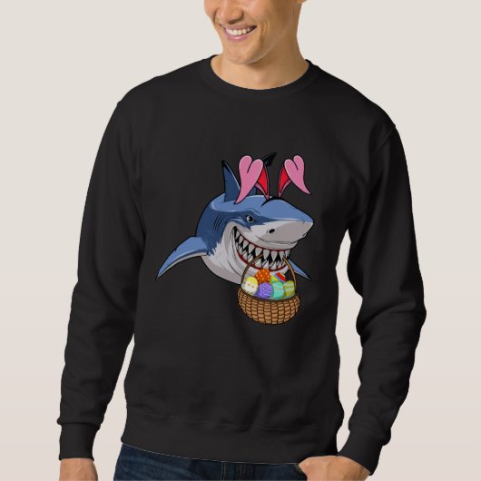 Happy Easter Shark Bunny with Easter Basket Boys G Sweatshirt (Vorderseite)