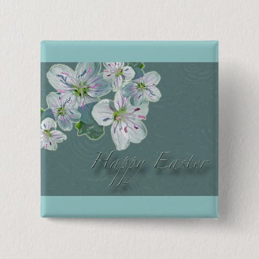 Happy Easter Spring Beauty Wildblume Button (Vorderseite)