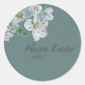 Happy Easter Spring Beauty Wildblume Classic Roun Runder Aufkleber (Vorderseite)