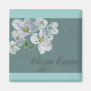 Happy Easter Spring Beauty Wildblume Magnet