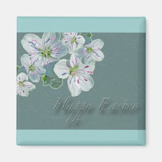 Happy Easter Spring Beauty Wildblume Magnet (Vorne)