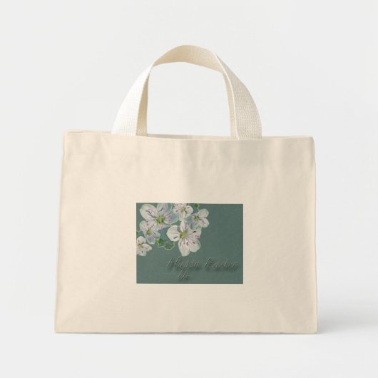 Happy Easter Spring Beauty Wildblume Mini Stoffbeutel (Vorne)