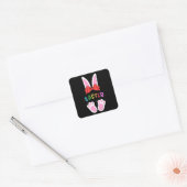 Happy Easter Spring Bunny Easter Egg Funny Gift Quadratischer Aufkleber (Umschlag)